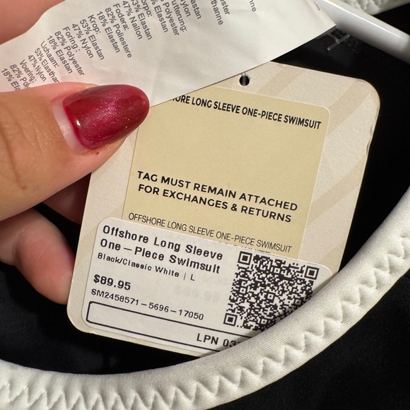 Fabletics Offshore Long Sleeve One-Piece Swimsuit Sz large - Picture 8 of 8